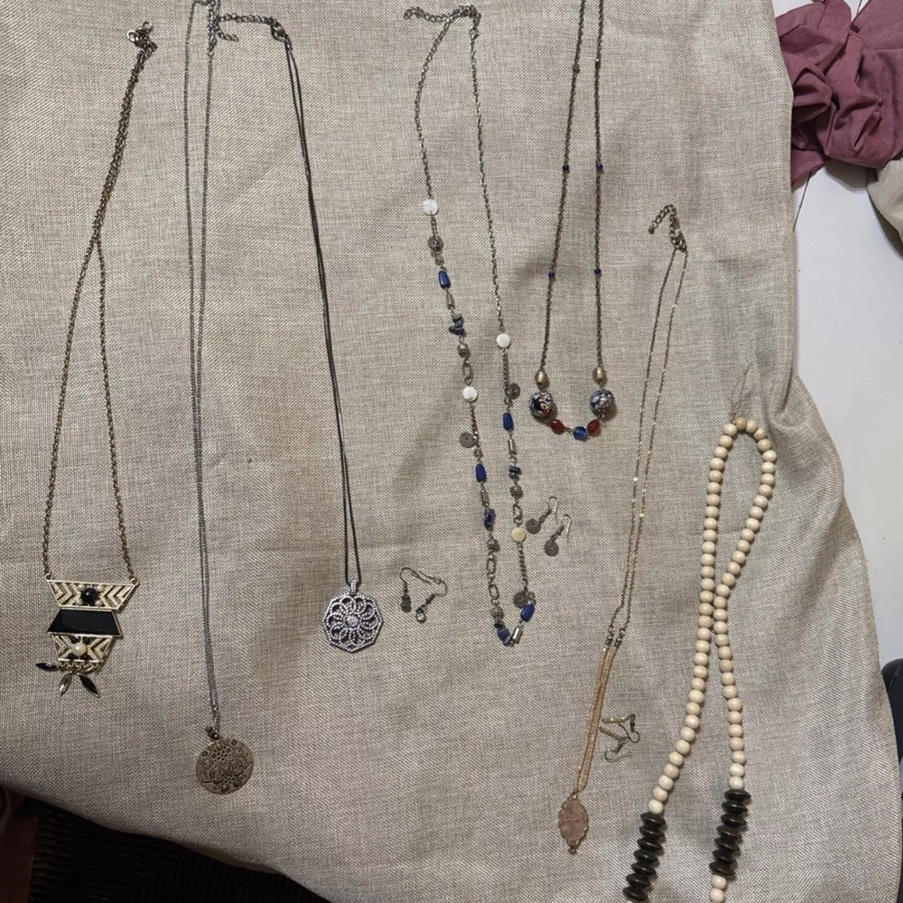 (Sale $10) 7 pc Necklace Set with 3 pairs of earrings
